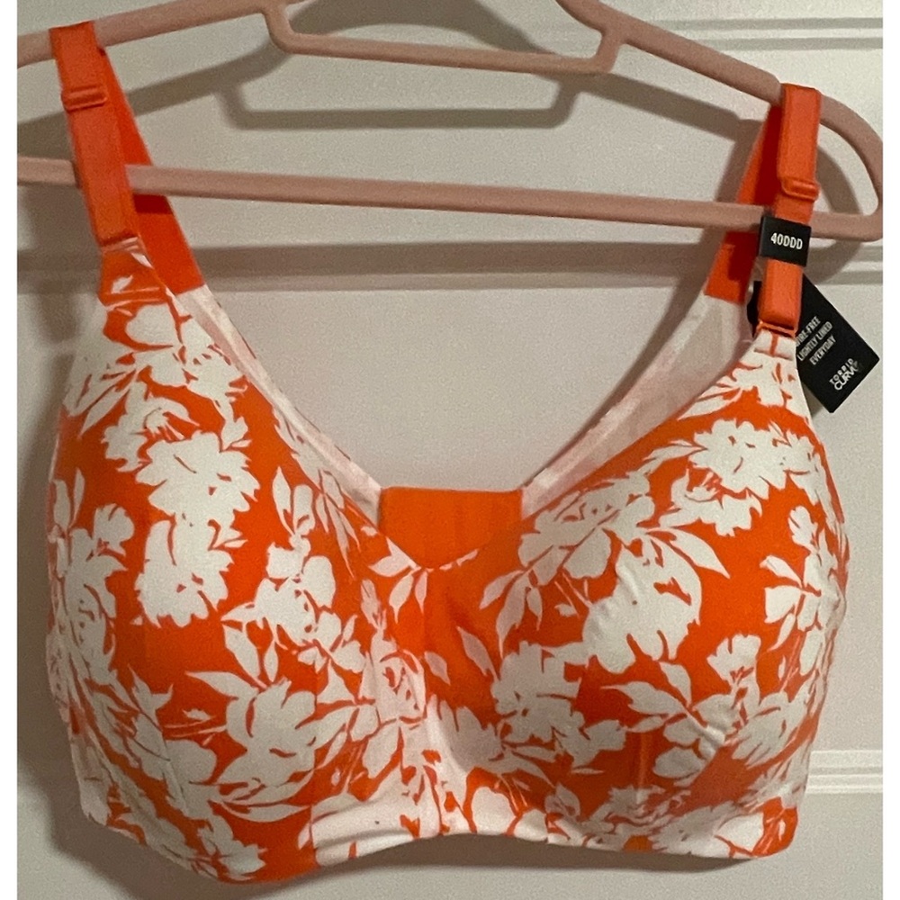 Torrid Coral Floral Bra (40DDD) and Thong (1X) Set NWT - Picture 3 of 12